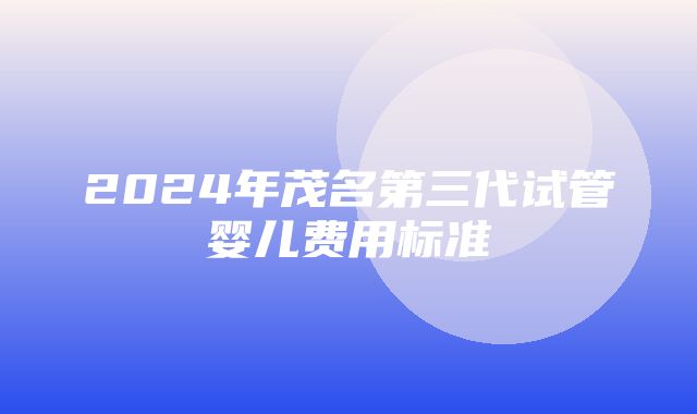 2024年茂名第三代试管婴儿费用标准