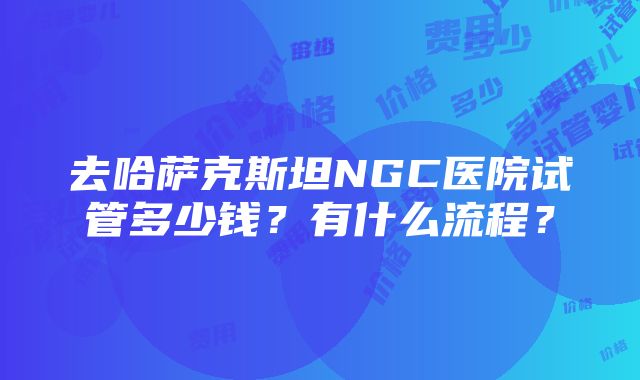 去哈萨克斯坦NGC医院试管多少钱？有什么流程？