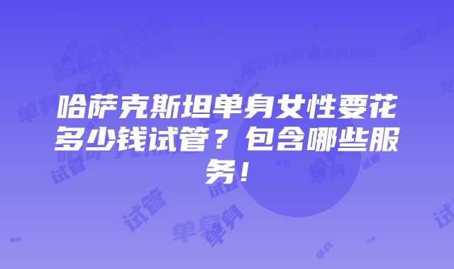 哈萨克斯坦单身女性要花多少钱试管？包含哪些服务！