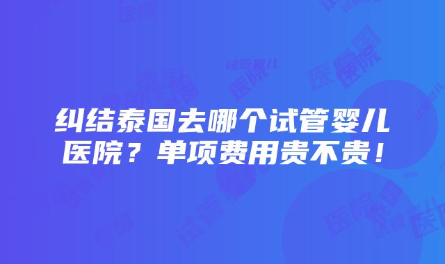 纠结泰国去哪个试管婴儿医院？单项费用贵不贵！