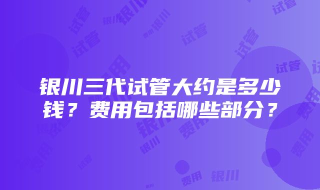 银川三代试管大约是多少钱？费用包括哪些部分？