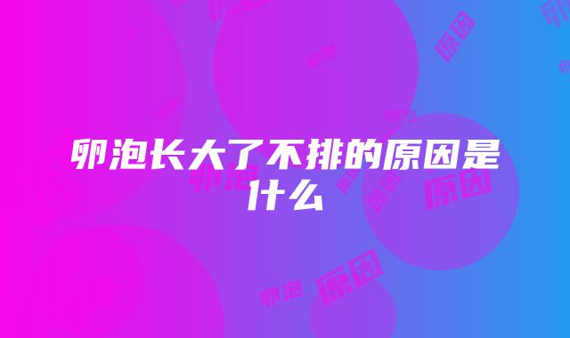 卵泡长大了不排的原因是什么