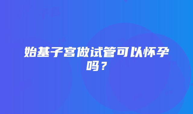 始基子宫做试管可以怀孕吗？