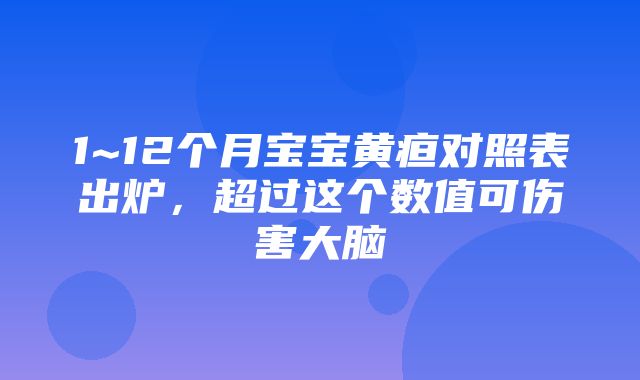 1~12个月宝宝黄疸对照表出炉，超过这个数值可伤害大脑