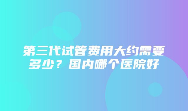 第三代试管费用大约需要多少？国内哪个医院好