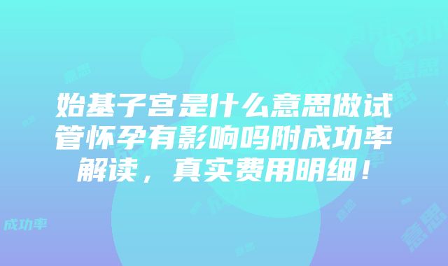 始基子宫是什么意思做试管怀孕有影响吗附成功率解读，真实费用明细！