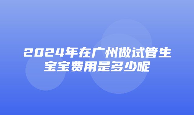 2024年在广州做试管生宝宝费用是多少呢