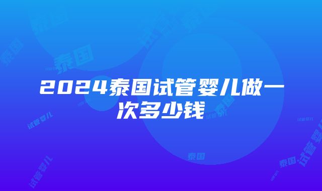 2024泰国试管婴儿做一次多少钱