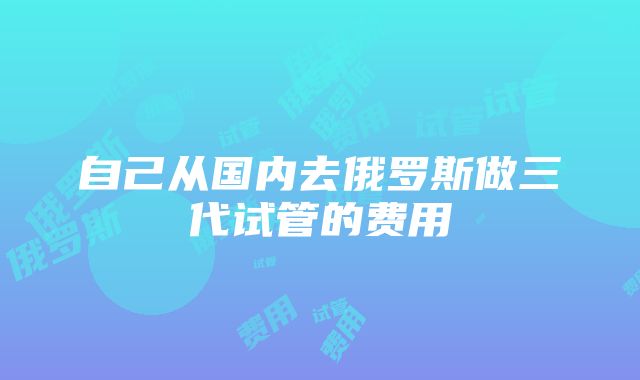 自己从国内去俄罗斯做三代试管的费用