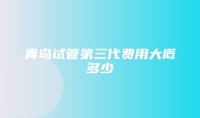 青岛试管第三代费用大概多少