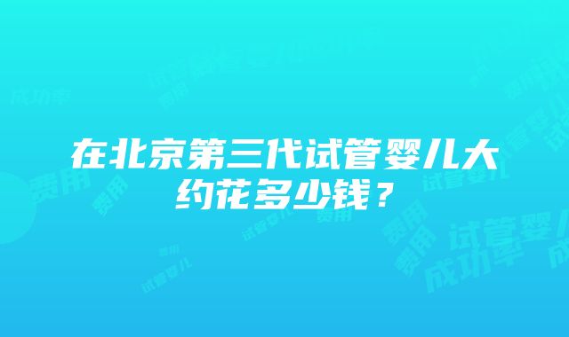 在北京第三代试管婴儿大约花多少钱？