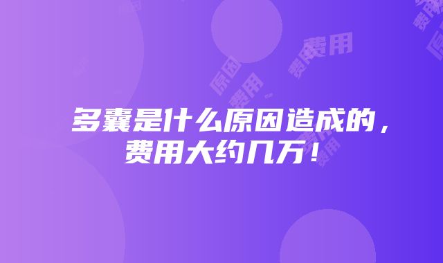 廋多囊是什么原因造成的，费用大约几万！