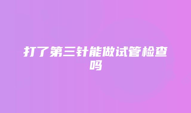 打了第三针能做试管检查吗