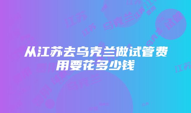 从江苏去乌克兰做试管费用要花多少钱