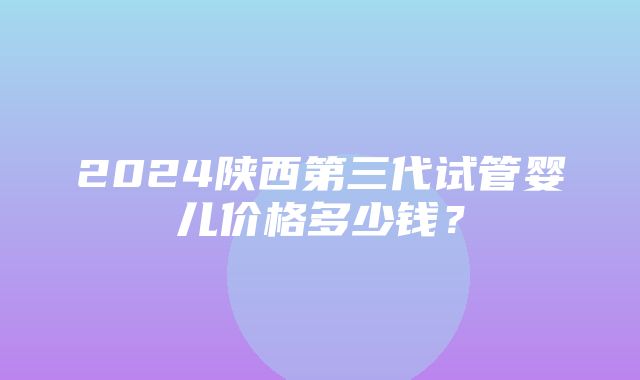 2024陕西第三代试管婴儿价格多少钱？