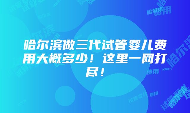 哈尔滨做三代试管婴儿费用大概多少！这里一网打尽！