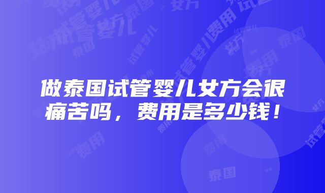 做泰国试管婴儿女方会很痛苦吗，费用是多少钱！