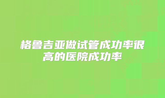 格鲁吉亚做试管成功率很高的医院成功率