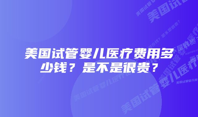 美国试管婴儿医疗费用多少钱？是不是很贵？