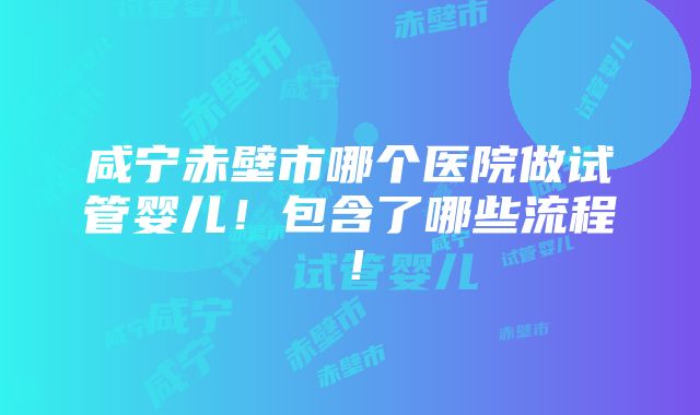 咸宁赤壁市哪个医院做试管婴儿！包含了哪些流程！