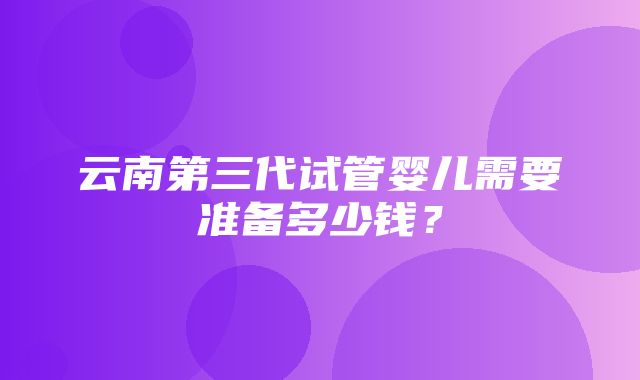 云南第三代试管婴儿需要准备多少钱？