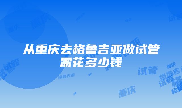 从重庆去格鲁吉亚做试管需花多少钱