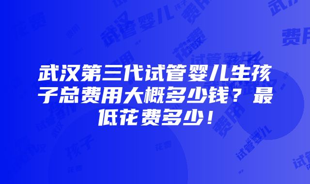 武汉第三代试管婴儿生孩子总费用大概多少钱？最低花费多少！