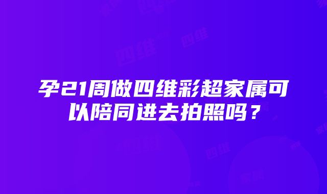 孕21周做四维彩超家属可以陪同进去拍照吗？