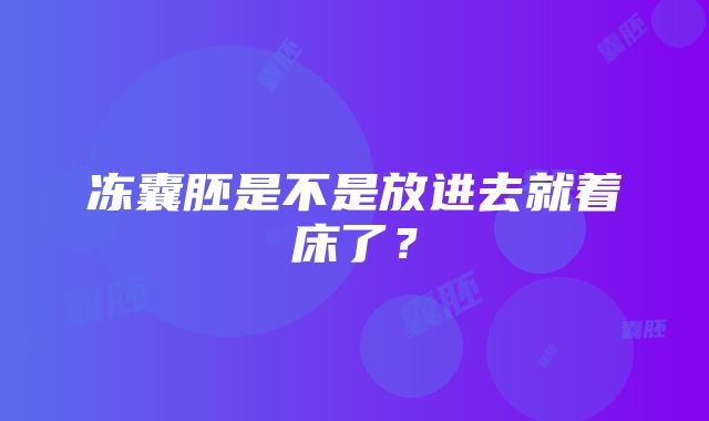 冻囊胚是不是放进去就着床了？