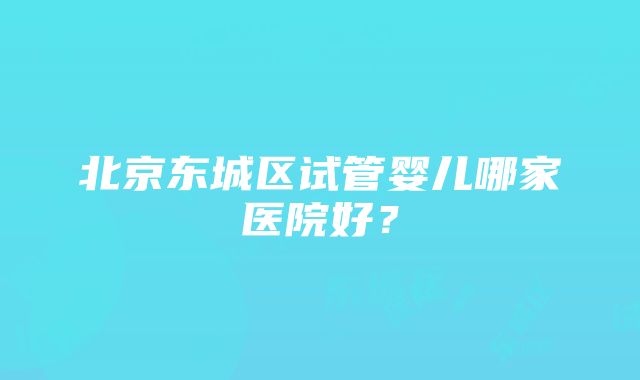 北京东城区试管婴儿哪家医院好？