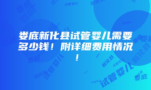 娄底新化县试管婴儿需要多少钱！附详细费用情况！