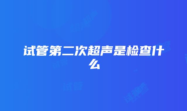 试管第二次超声是检查什么