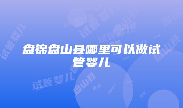 盘锦盘山县哪里可以做试管婴儿