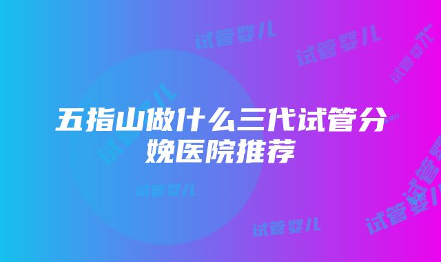 五指山做什么三代试管分娩医院推荐