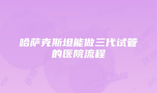 哈萨克斯坦能做三代试管的医院流程