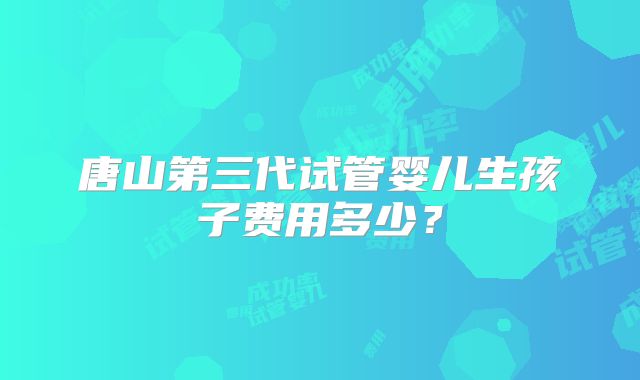 唐山第三代试管婴儿生孩子费用多少？