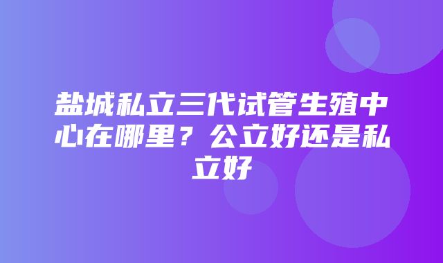 盐城私立三代试管生殖中心在哪里？公立好还是私立好