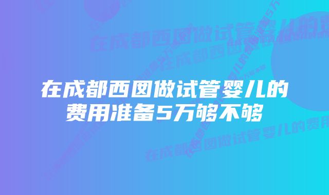 在成都西囡做试管婴儿的费用准备5万够不够