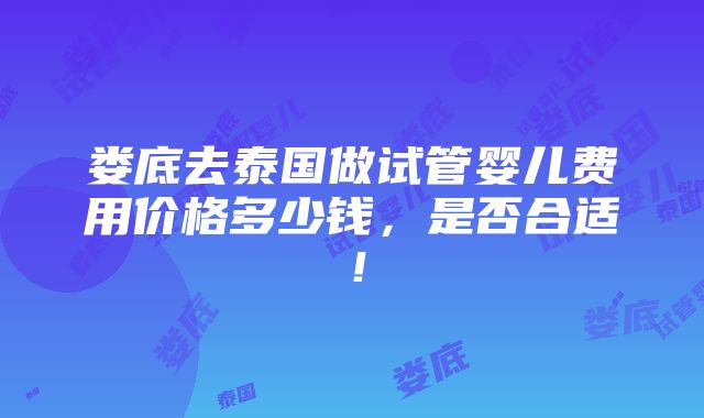 娄底去泰国做试管婴儿费用价格多少钱，是否合适！