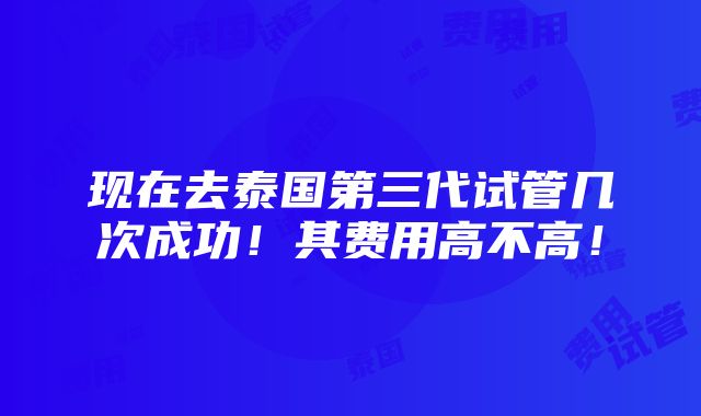 现在去泰国第三代试管几次成功！其费用高不高！