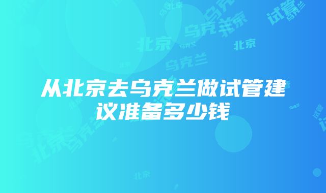 从北京去乌克兰做试管建议准备多少钱