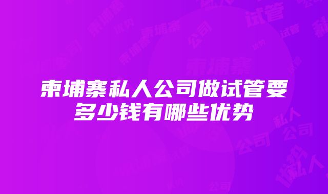 柬埔寨私人公司做试管要多少钱有哪些优势