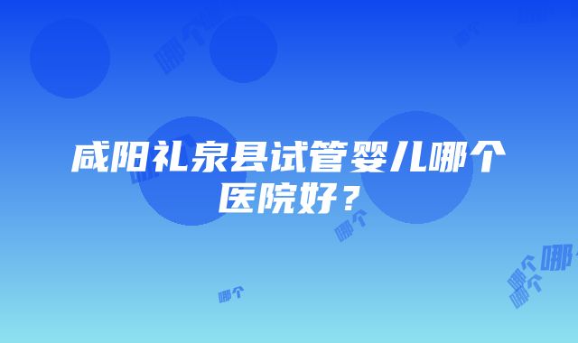 咸阳礼泉县试管婴儿哪个医院好？