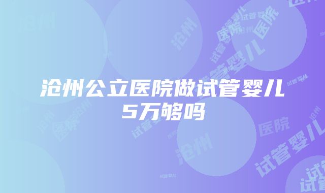 沧州公立医院做试管婴儿5万够吗