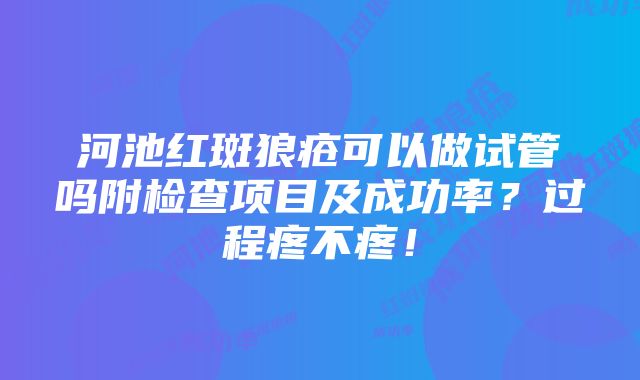 河池红斑狼疮可以做试管吗附检查项目及成功率？过程疼不疼！