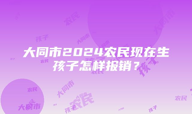 大同市2024农民现在生孩子怎样报销？