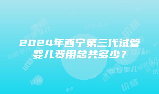 2024年西宁第三代试管婴儿费用总共多少？