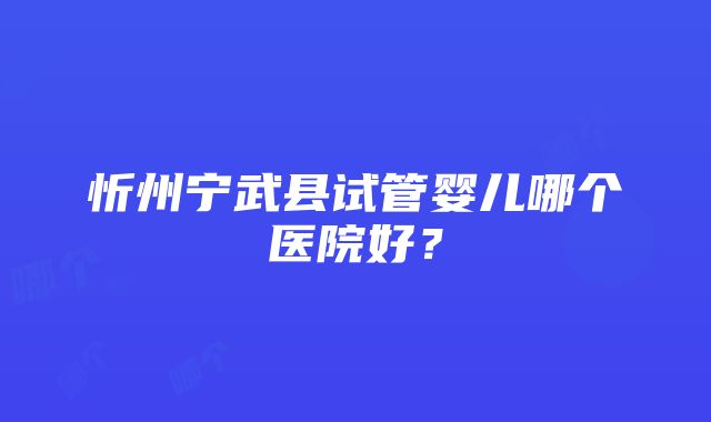 忻州宁武县试管婴儿哪个医院好？