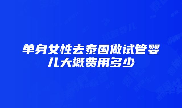 单身女性去泰国做试管婴儿大概费用多少