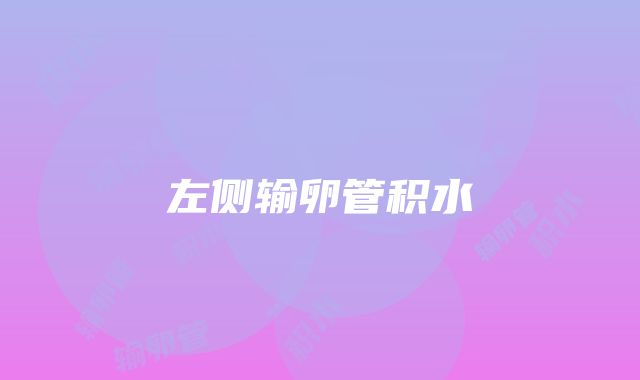 左侧输卵管积水